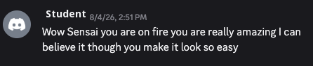 Discord message from Herb: you make it look so easy